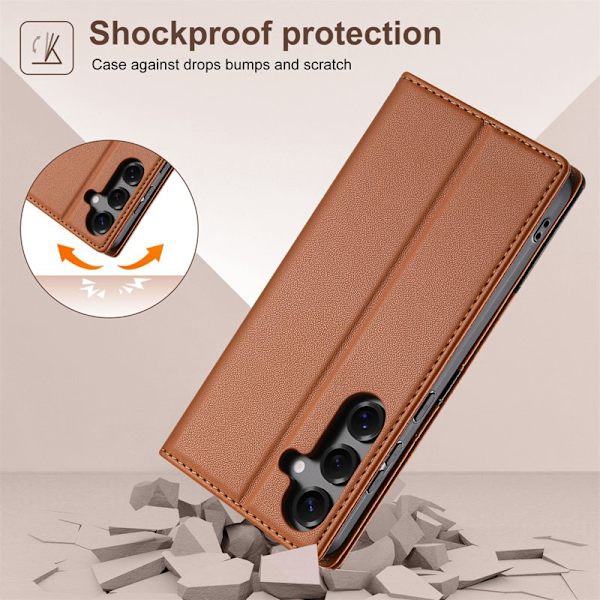 N.BEKUS Plånboksfodral för Samsung Galaxy S26 Plus RFID Blocking - Brun