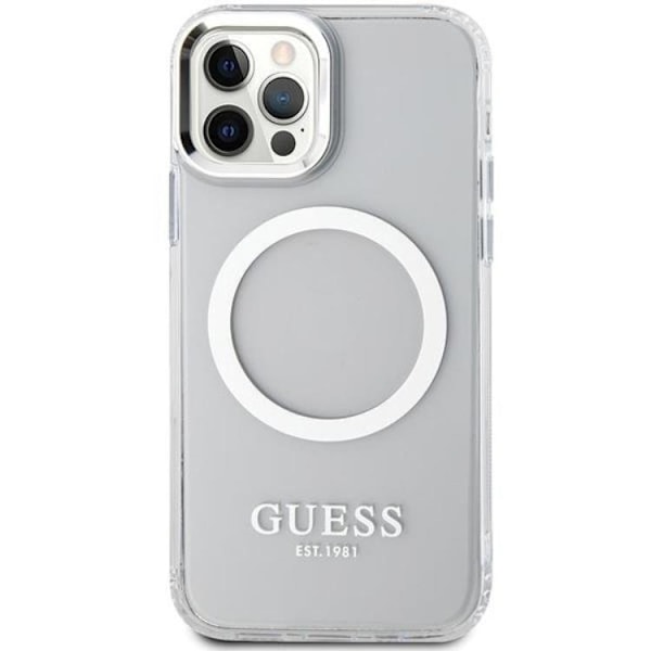 Guess iPhone 12 Pro/12 Mobilskal Magsafe Metall Outline - Silver