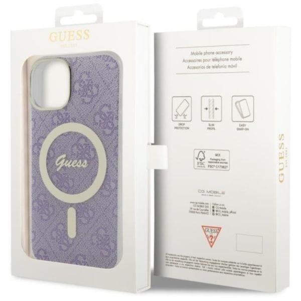 Guess iPhone 14 Mobilcover MagSafe 4G - Lilla