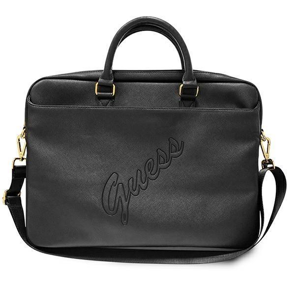 Guess Saffiano Script Väska Notebook 16'' - Svart Svart