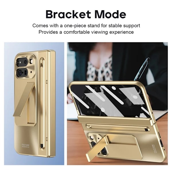 Mobilskal till Google Pixel 10 Pro Fold Kickstand Hinge PC - Guld Guld