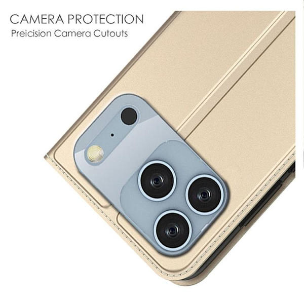 iPhone 17 Pro Plånboksfodral med Kickstand - Guld Guld