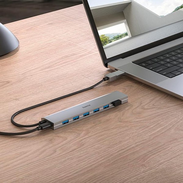 Hama USB HUB 7-Port - Grå