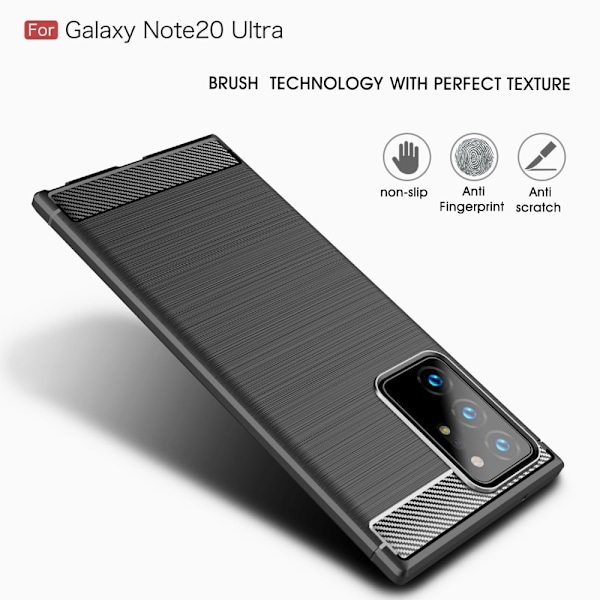 Carbon TPU Cover til Galaxy Note 20 Ultra - Sort Black