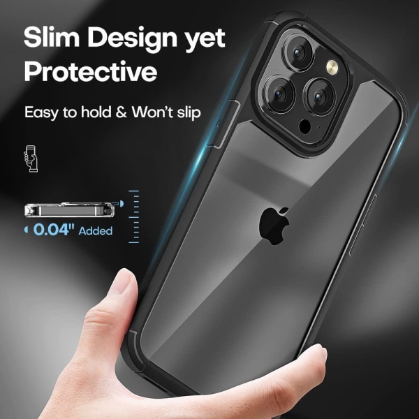 [6i1] Boom iPhone 13 Pro Max etui, kameralinsebeskytter, hærdet glas