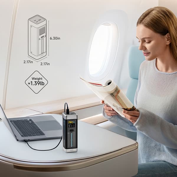 Cuktech Powerbank 25000mAh 210W 2xUSB-C 1xUSB-A - Sort Svart