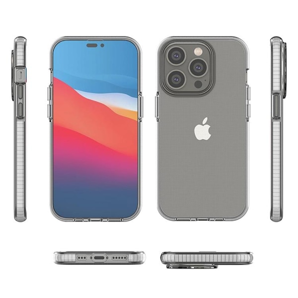 iPhone 14 Pro Skal Spring Silicone med Ram - Ljusblå Blå