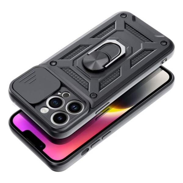 iPhone 15 Pro Max Mobilskal Ringhållare Slide Armor - Svart