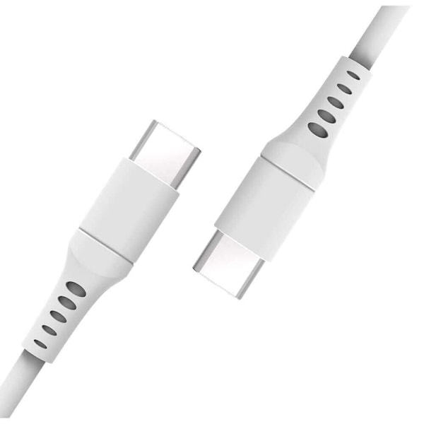 GEAR Ladekabel USB-C til USB-C 2.0 3m Hvid Rund Kabel White