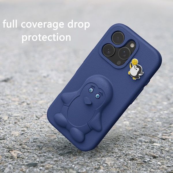 D.G Ming Mobilskal till iPhone 16 Pro Penguin Design - Shockproof EVA - Blå