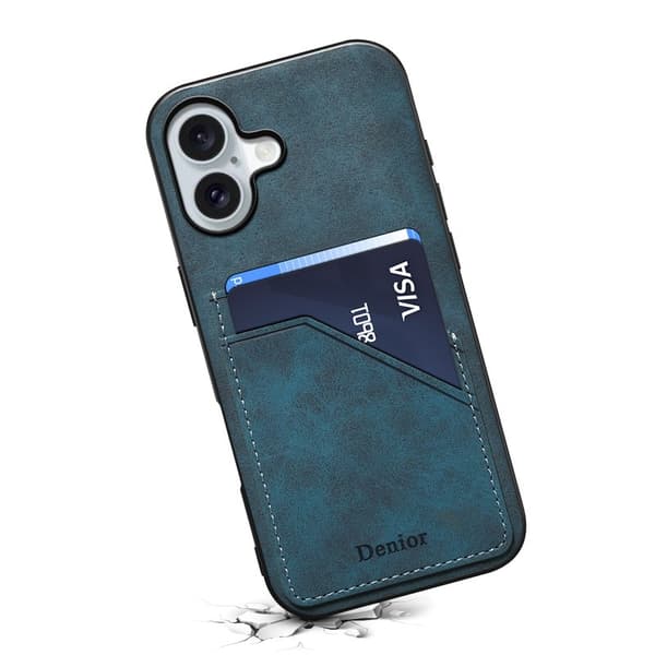 DENIOR Mobilskal till iPhone 17 PU-läder + TPU + PC - Blå
