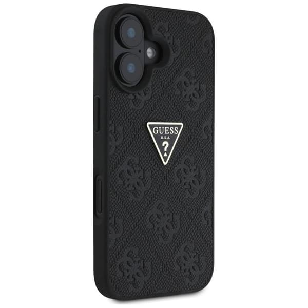 Guess telefontaske til iPhone 16 Hot Stamp 4G Triangle Logo - Sort Black