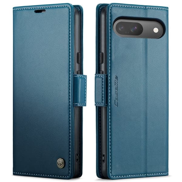 CASEME 023 Series Konstläder Plånboksfodral för Google Pixel 10 Pro - Blå