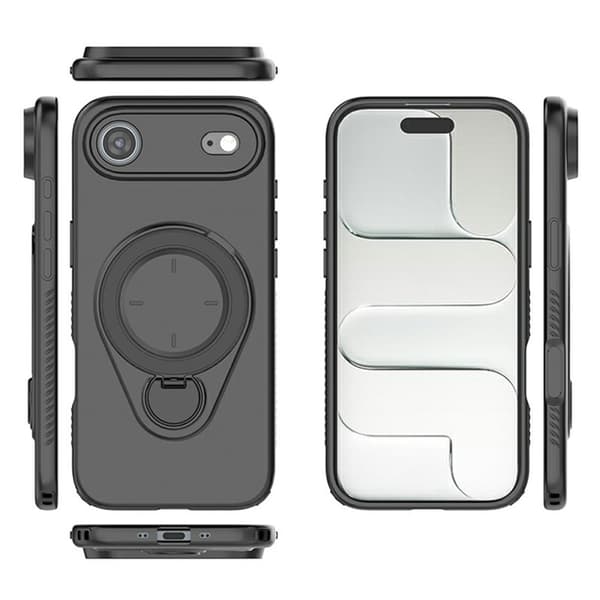 Mobilskal till iPhone Air MagSafe Rotating Kickstand TPU PC Svart
