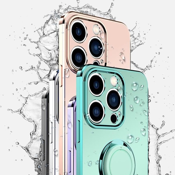 iPhone 14 Pro Skal Ringhållare Electroplating Kickstand - Lila