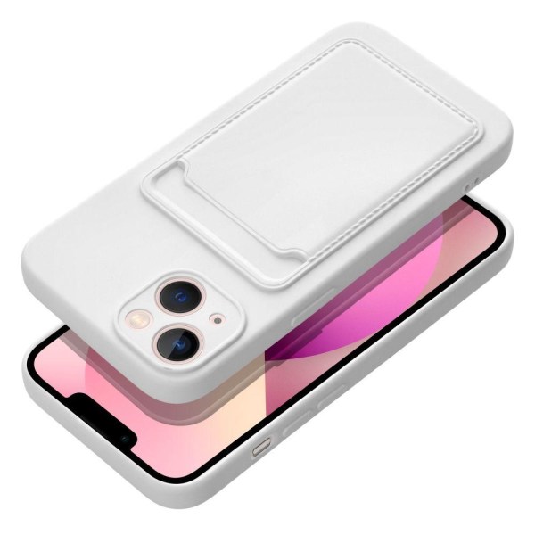 Forcell iPhone 14 Cover Kortholder Blød Plast Hvid