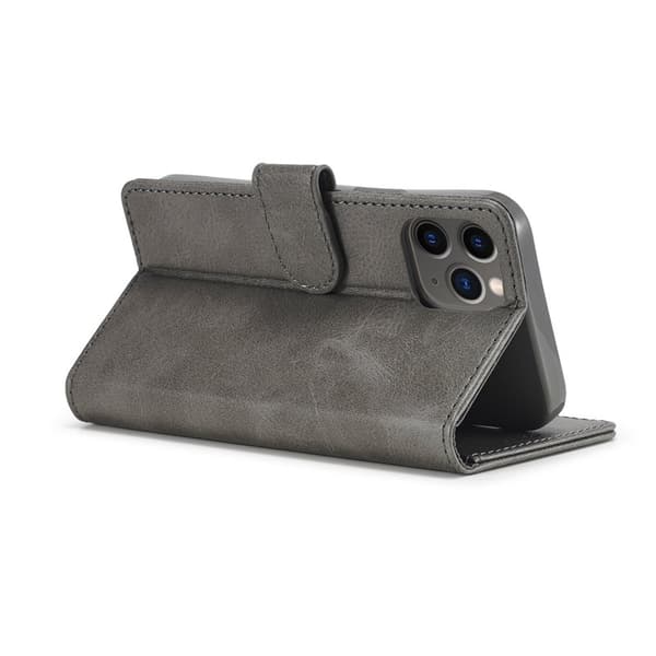 LC.IMEEKE iPhone 12 Plånboksfodral i Konstläder - Grå