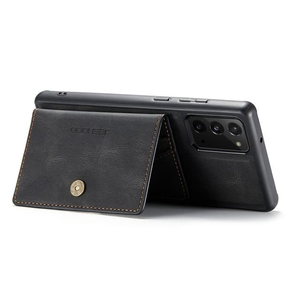 JEEHOOD Galaxy Note20 Plånboksfodral Detachable Konstläder TPU Svart