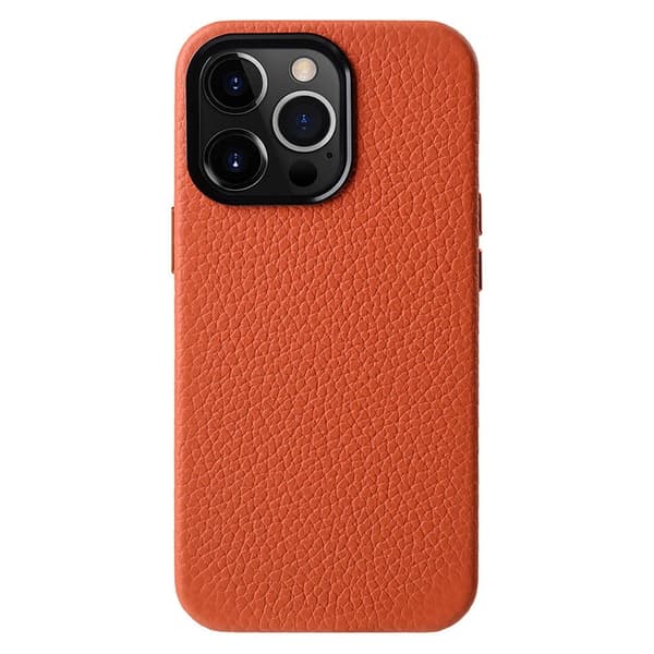 MELKCO Mobilskal till iPhone 14 Pro Max Äkta Läder + PC - Orange
