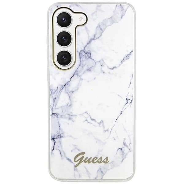 Guess Galaxy S23 Plus Mobilskal Marble - Hvid Vit