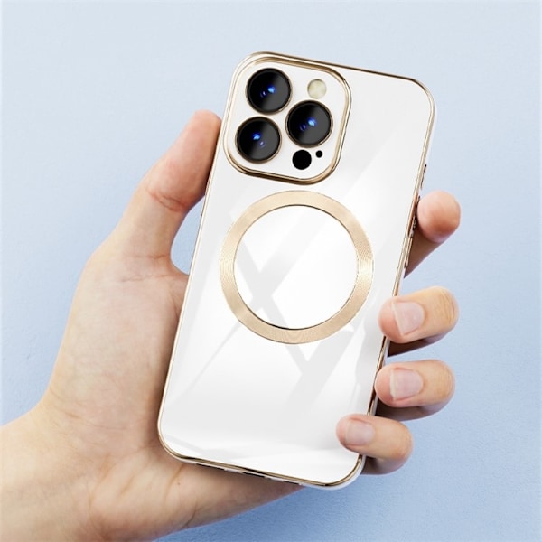 iPhone 14 Pro Magsafe Skal Gold Edge - Blå