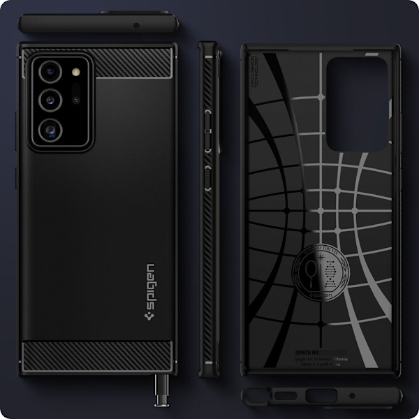 SPIGEN Rugged Armor Skal Till Galaxy Note 20 Ultra - Matte Svart Svart
