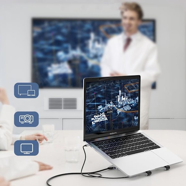 Choetech 7in1 Multifunctional HUB USB-C Till Laptop Stativ - Svart Svart