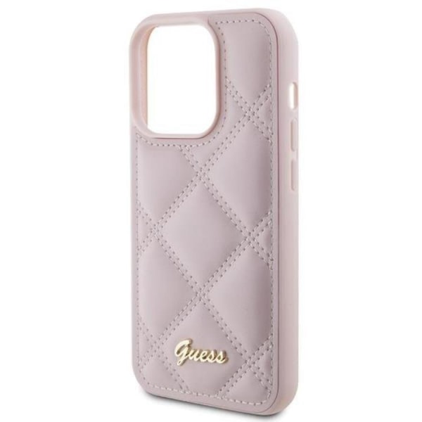 Guess iPhone 15 Pro Mobilskal Quilted Metal Logo - Rosa