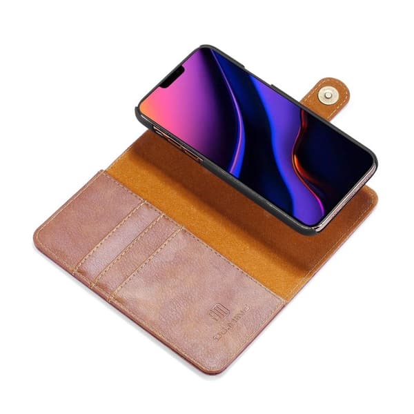 DG.MING iPhone 11 Pro Plånboksfodral 2-i-1 Äkta läder Skydd Brun