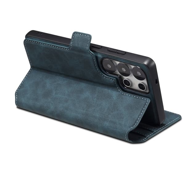 DENIOR B06 Samsung Galaxy S25 Ultra Plånboksfodral Konstläder + TPU Blå