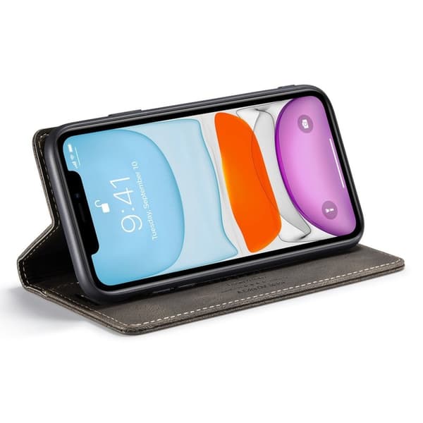 AUTSPACE A01 iPhone 11 Pro Max Plånboksfodral Konstläder - Brun