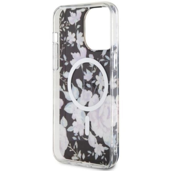 Guess iPhone 14 Pro Max -puhelinkuori MagSafe Flower - Musta