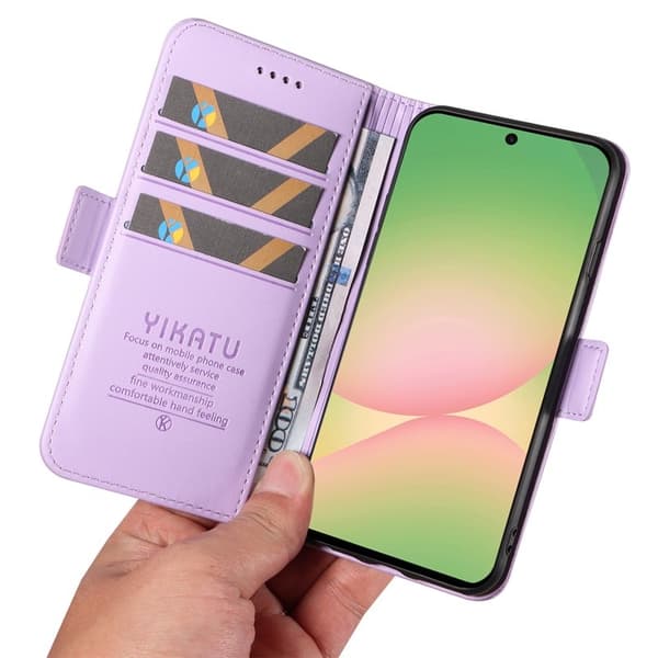 YIKATU Samsung Galaxy A57 Plånboksfodral Konstläder Ställfunktion - Lila