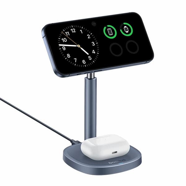 Baseus Qi2 20W MagSafe Trådlös Laddare 2-i-1 Orbit 2 Pro Grå