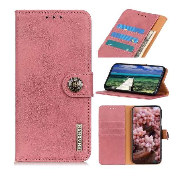 KHAZNEH nahkainen lompakkokotelo Google Pixel 6 - vaaleanpunainen Pink