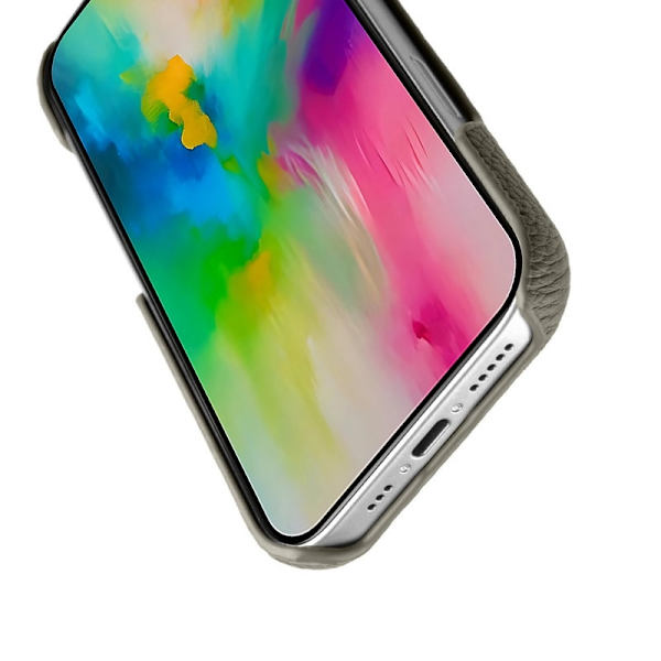 MELKCO Mobilskal till iPhone 16 Pro Äkta Läder PC Grå