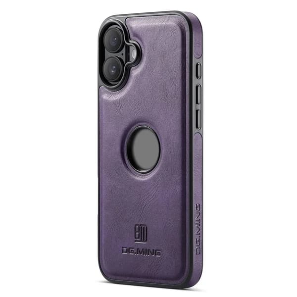 DG.MING Mobilskal till iPhone 16 Plus Anti-Drop Läder - Lila