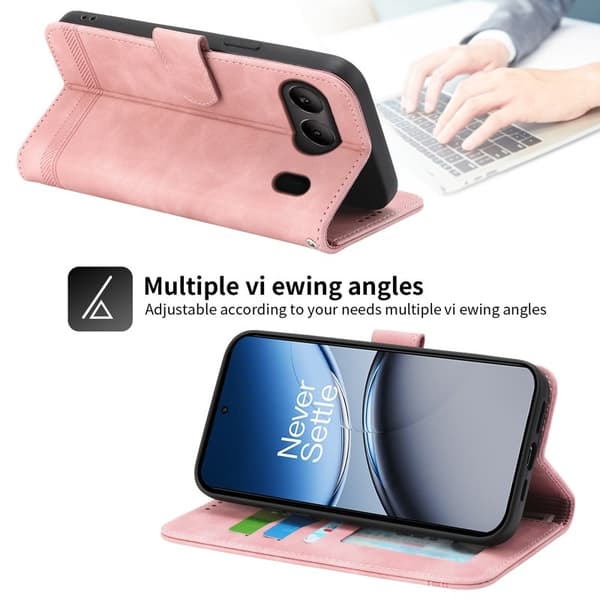 DIERFENG DF-03 för OnePlus Nord 4 Plånboksfodral Konstläder - Rosa