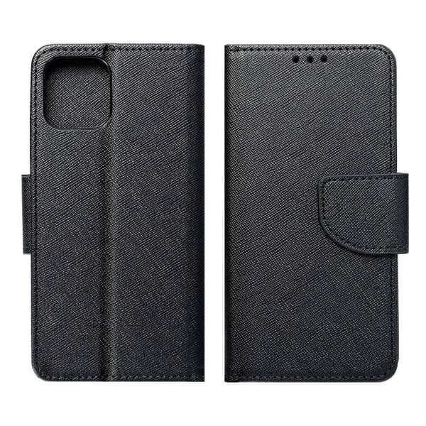 Galaxy A13 5G lompakkokotelo Fancy Eco Leather - Musta Black