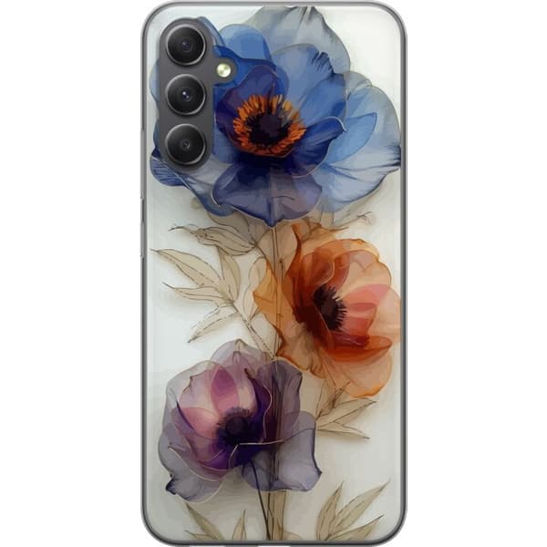 Telefontaske til Samsung Galaxy A15 5G med silkeblomster