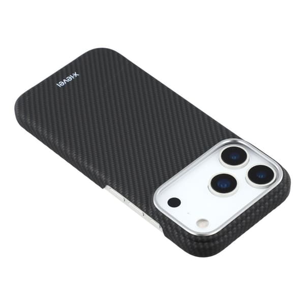 X-LEVEL Mobilskal till iPhone 17 Pro Kolfiber Textur Hård PC Svart