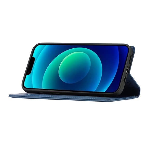 LC.IMEEKE iPhone 14 Plånboksfodral Konstläder - Flip Folio - Blå