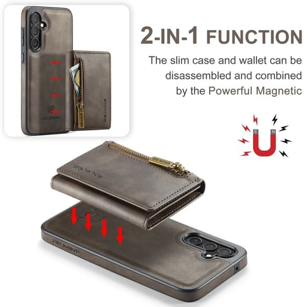 DG.MING Samsung Galaxy S23 FE Plånboksfodral Magnetiskt Brun