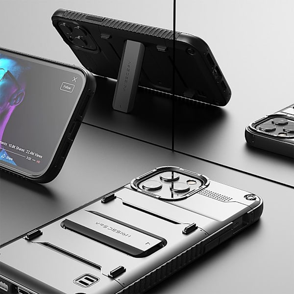 VRS DESIGN Damda QuickStand iPhone 12 Pro Max -kotelo - musta Black