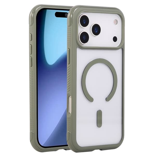 Mobilskal till iPhone 17 Pro MagSafe TPU+PC Transparent - Armégrön Grön