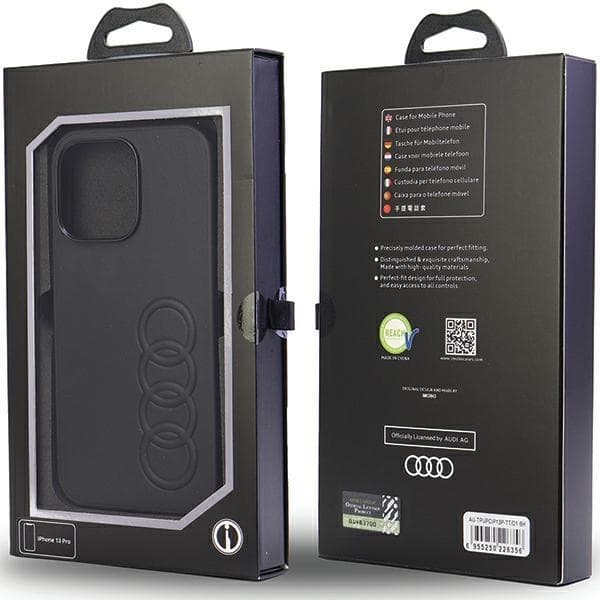 Audi iPhone 13 Pro/13 Mobilskal Syntetisk Læder - Sort Black