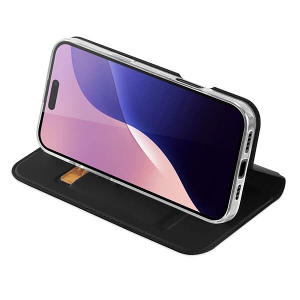 DUX DUCIS Skin Pro iPhone 16 Pro Pung Taske PU Læder - Sort Black