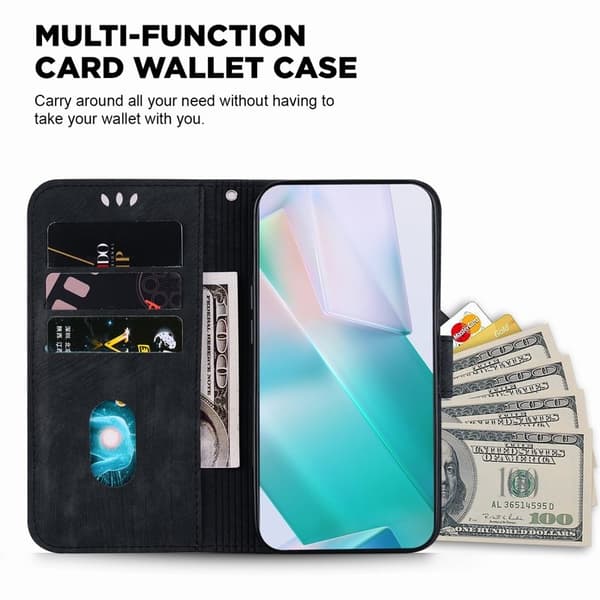 Samsung Galaxy S26, S26 Pro Plånboksfodral Tigertryck Konstläder Stötsäker Svart