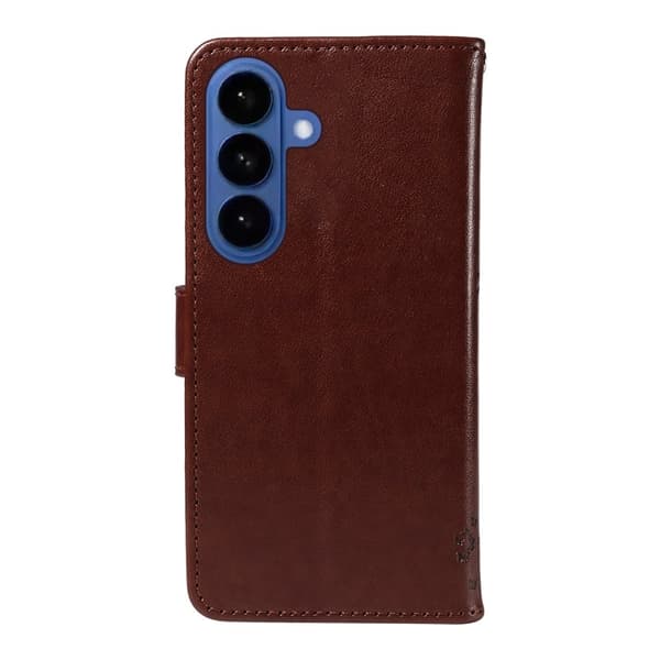 Samsung Galaxy S26 Plånboksfodral Konstläder Kattträd Mönster - Kaffe