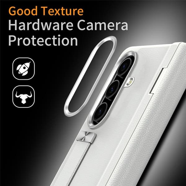 Mobilskal till Galaxy Z Fold 7 Kickstand Hard PC Anti-Drop - Vit Vit